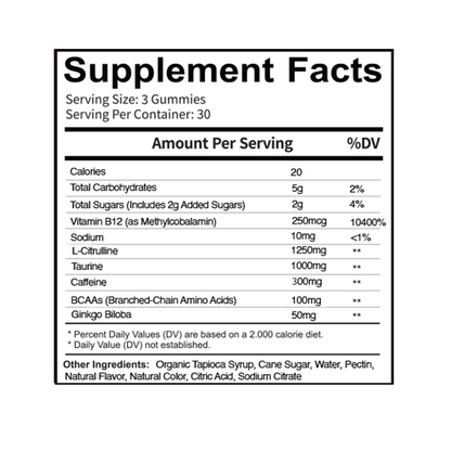 Ethereal Preworkout Gummies - 30 Servings