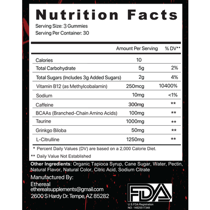 Ethereal Preworkout Gummies - 30 Servings